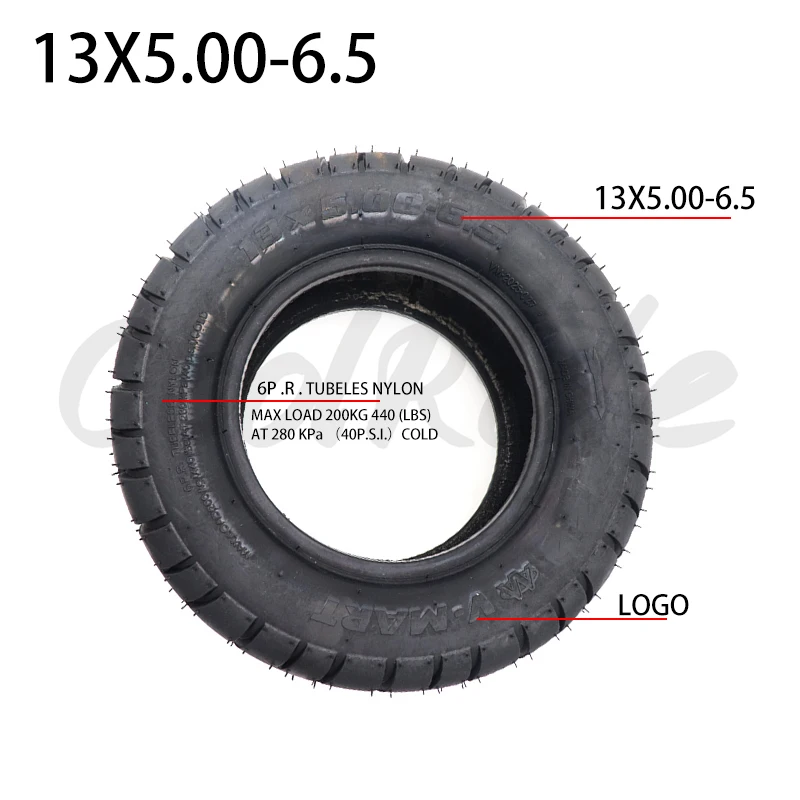 13 Inch 13x5.00-6.5 Tubeless Tyre for Go-Kart Scooters Motorcycle FLJ K6 Tire Vacuum  wheel Scooter Accessories 13*5.00-6.5