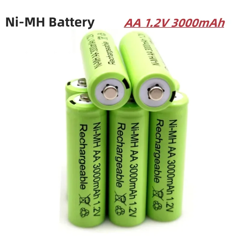 

100% New 1,2V 3000 mAh NI MH AA Pre-cargado bateras recargables NI-MH recargable AA batera para juguetes micrfono de la cmara