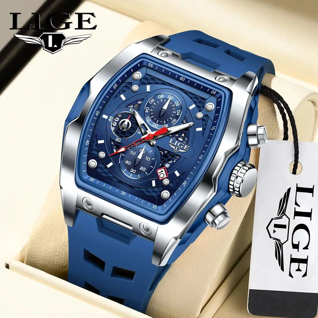 

LIGE 2026 Men's watches quartz Fashion Business watches for men Calendar Waterproof military mens wristwatch Casual reloj hommes