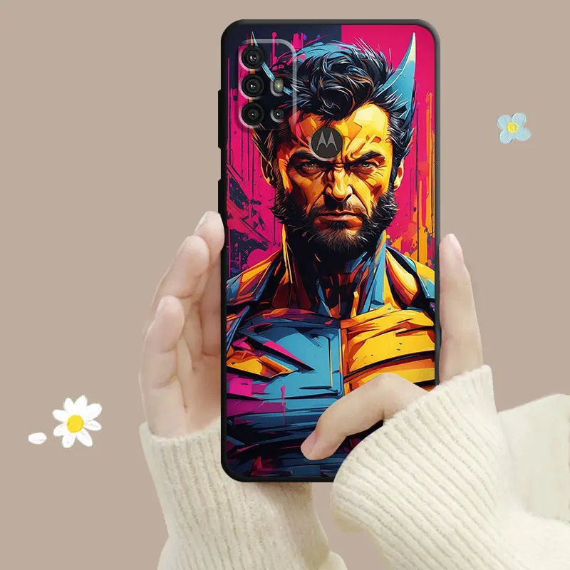 Marvel Cyberpunk Neon Superheros Case For Motorola Edge 40 30 20 Lite G72 G71 G60 G53 G52 G50 G51 G31 G30 G22 G9 One Fusion