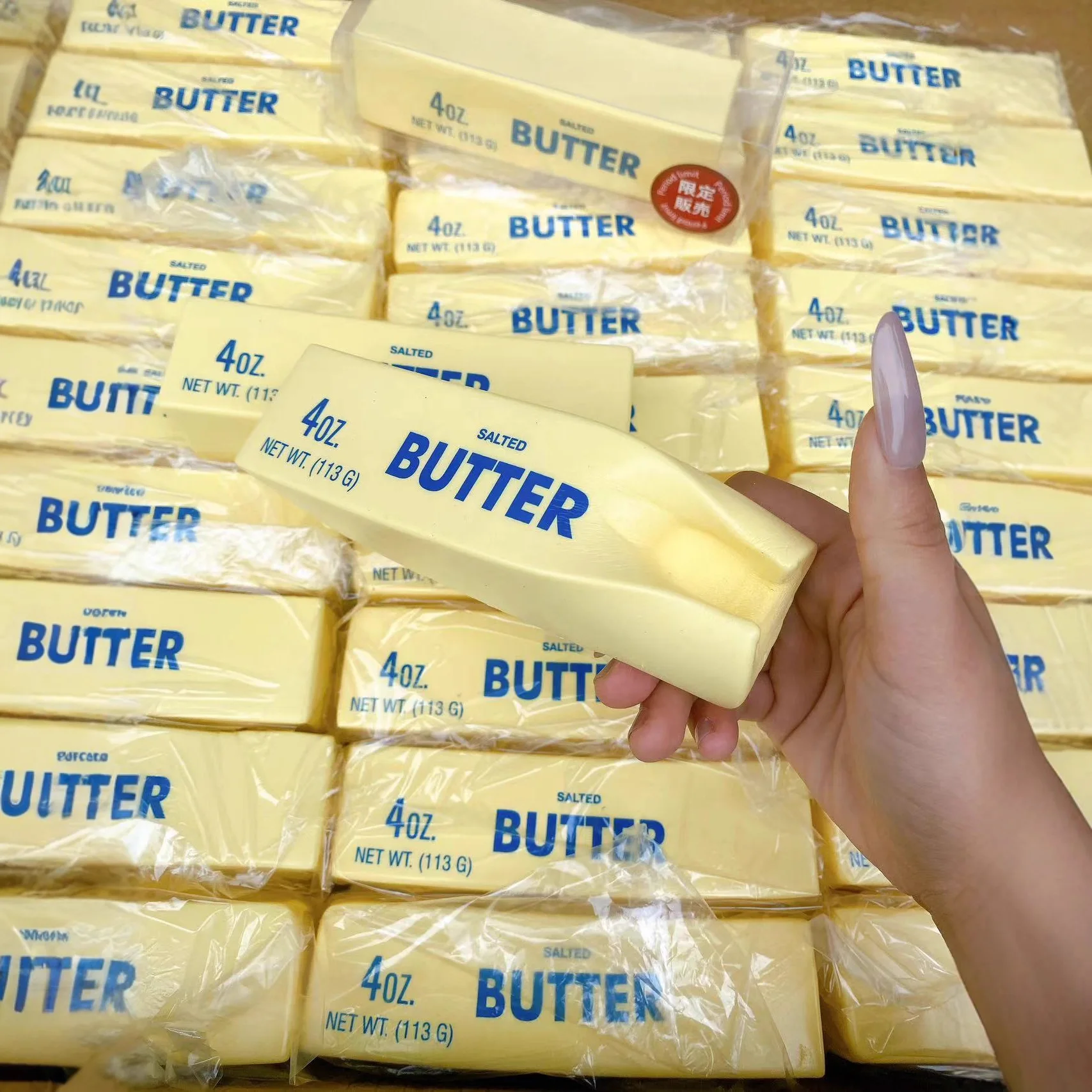 Antistress Butter Stick Stress & Anxiety Relief Fidget Toys Slow Rising Squishy Squeeze Elastic Cheese Stick Prank Toys