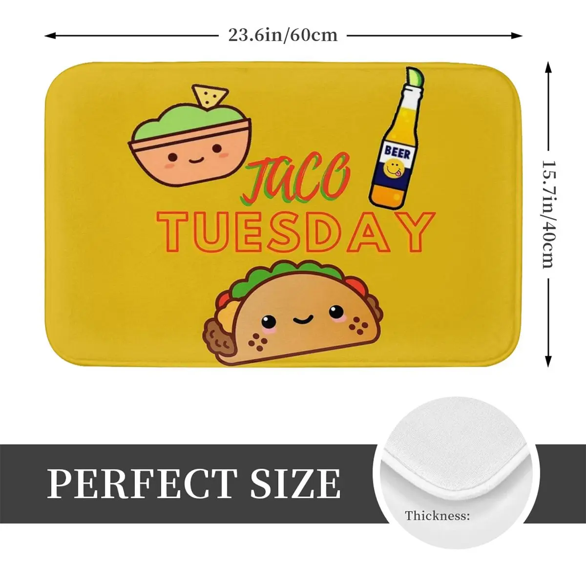 Taco Tuesday Non-slip Doormat Floor Mat Water oil proof Carpet Rug for Kitchen Entrance Home Bedroom Footpad Mats