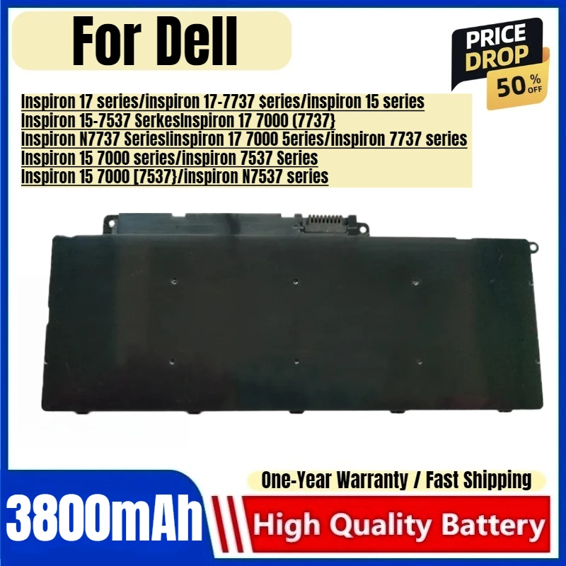 For Dell F7HVR Inspiron15 7537 17 7737 7000 T2T3J Laptop Battery High Capacity Battery High Quality Replacement Battery