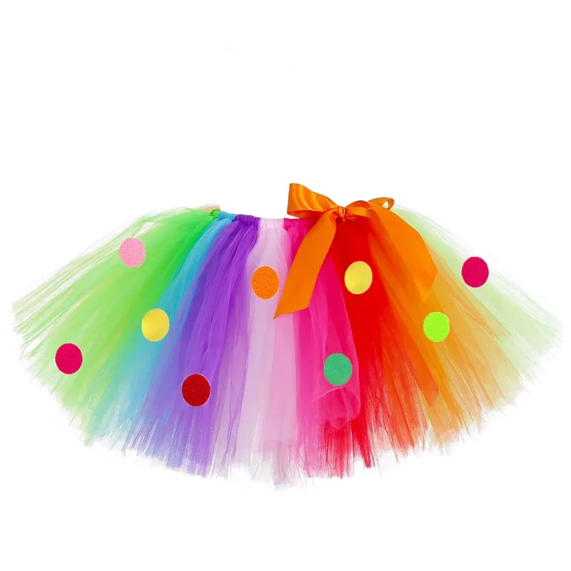 AD1 Regenbogen-Süßigkeits-Tutu-Rock für Babys, farbige Lollipop-Anziehkostüme für Kinder, Kleinkinder, Neujahr, Outfit, Geburtstag, Pa5@rD~