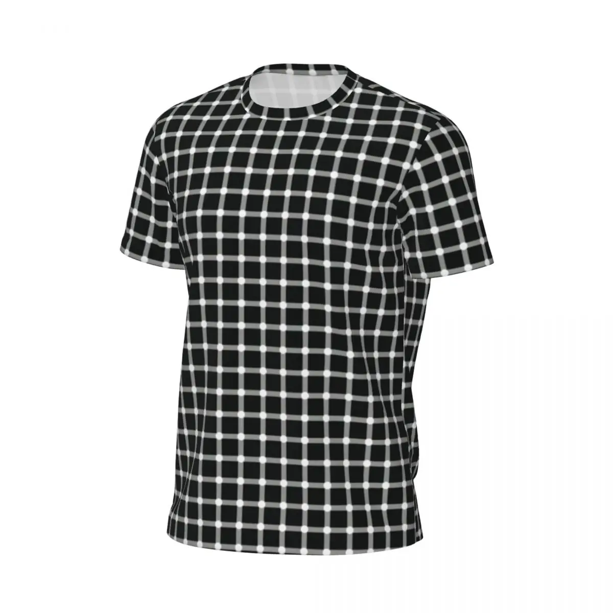 Disappearing Black Polka Dot Gym T-Shirt Optical Illusion Dots Design Plaid Novelty T-Shirts Men Tee Shirt Summer Graphic Tops