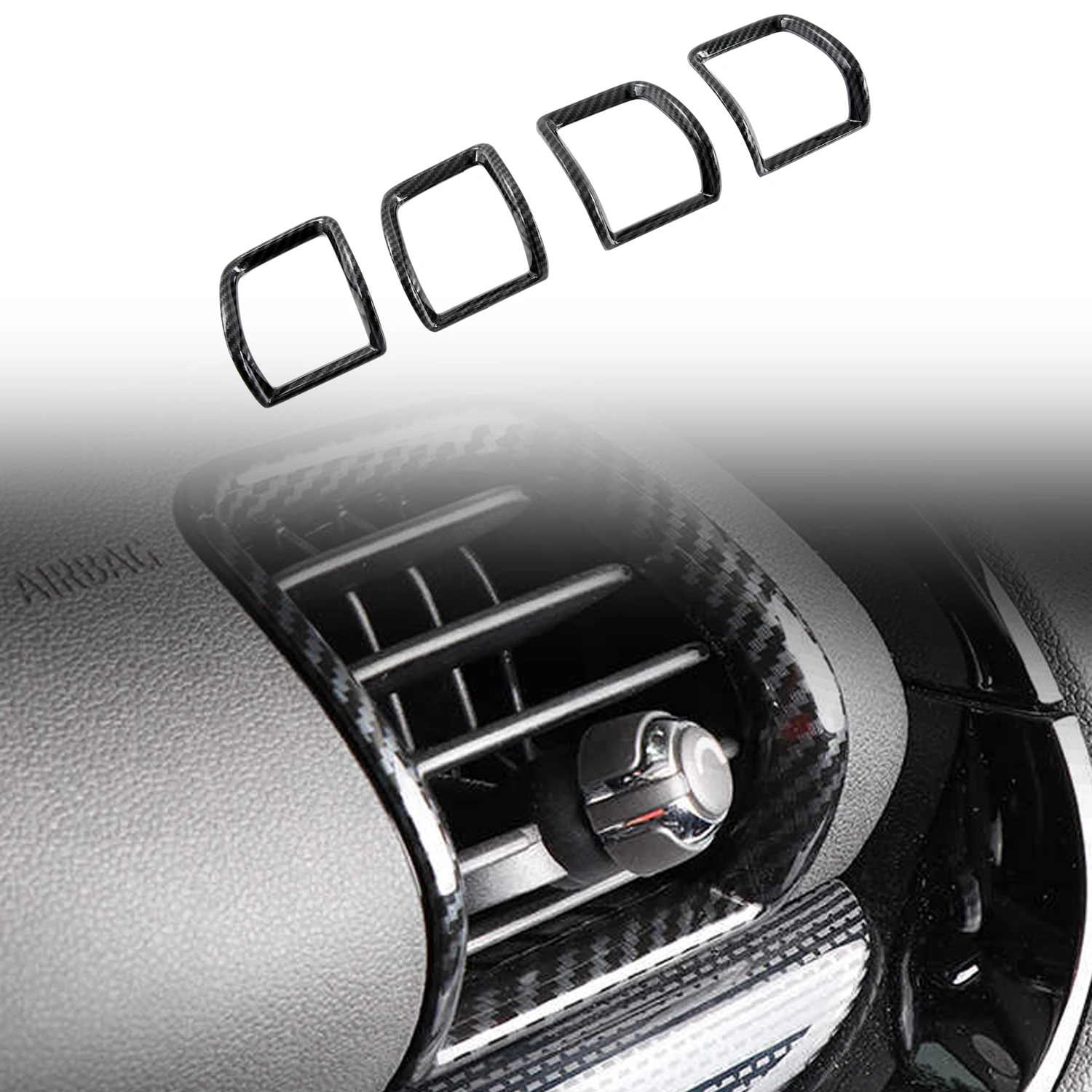 

For Mini Clubman F54 2015-2023 Car Interior Side A/C Air Outlet Vent Decorative Trim ABS Accessories 4pcs