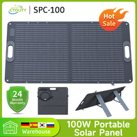 Ctolity 100w Solar Panel Foldable Flexible Mono Solar Panel Light Portable High Power Outdoor Solar Generator For Camping Travel