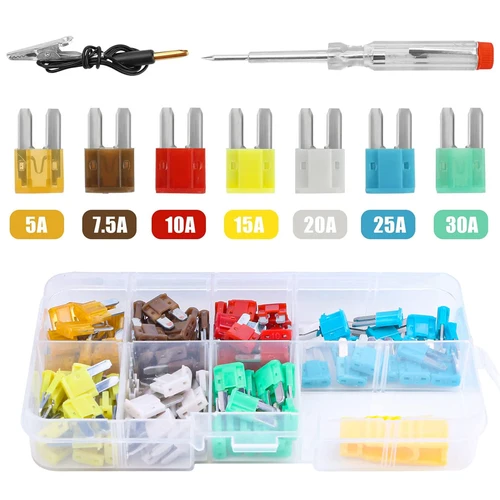 Imagen 1 del producto Kit surtido de fusibles Micro2: 105 fusibles de coche de hoja ATR APT con extractor de fusibles, fusible de repuesto automotriz para coche, barco, RV