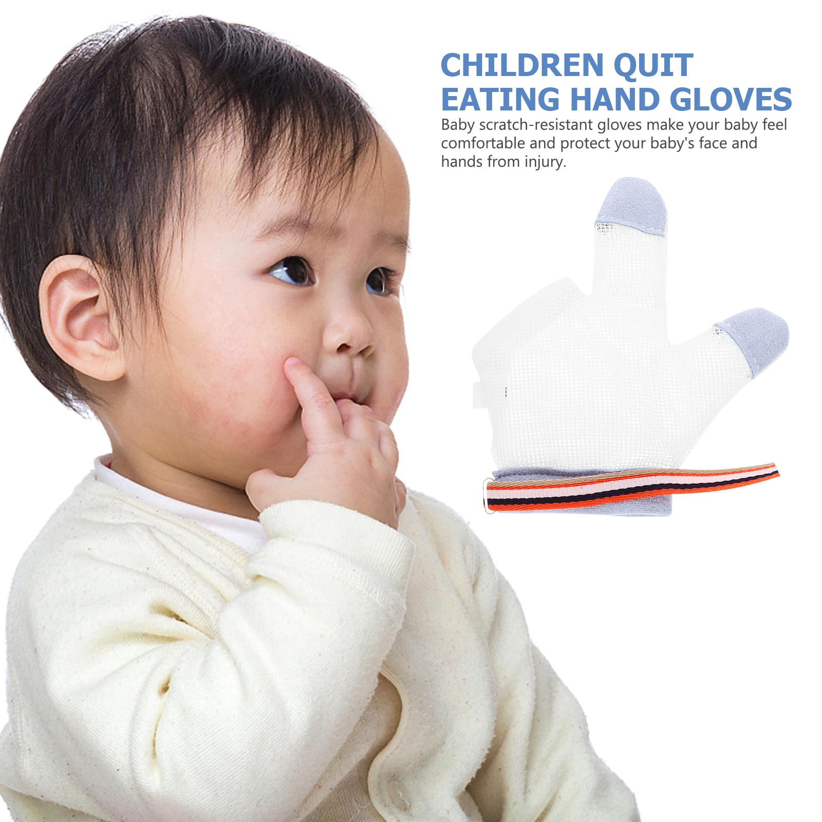 1 Pair Anti-Sucking Baby Hand Breathable Quick-Dry Mesh Half Finger Kids Gloves Summer Outdoor Wear Nylon Yarn Gloves For