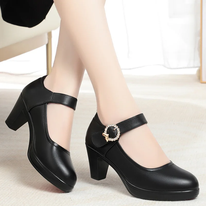 Scarpe Mary Jane con plateau e tacco alto da donna Dรฉcolletรฉ da donna Scarpe da lavoro da ufficio Scarpe da donna di alta qualitร