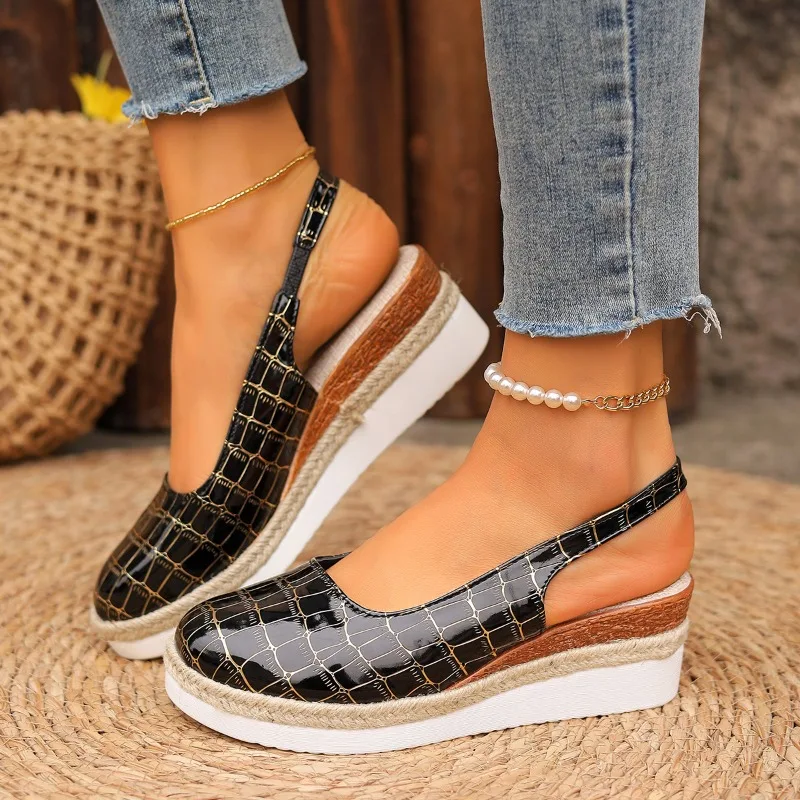 New Women Summer Plain Wedge Sandals Bohemian Handmade Ladies Casual Comfortable Platform Pumps Shoes Sandalias De Mujer