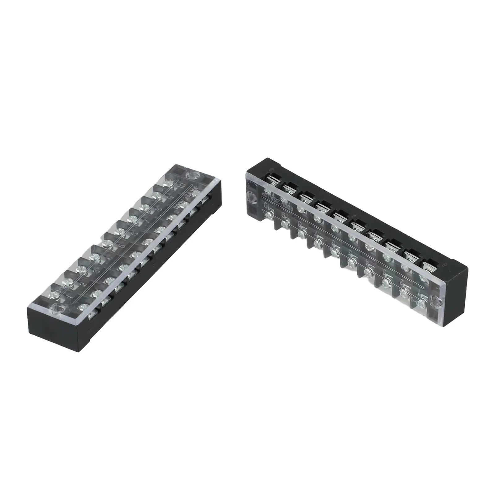 Removable Cover For Circuit Assembly Double Row Terminal Block 10 Position Terminal Block 140*30*20mm Size 20mm Hole Distance