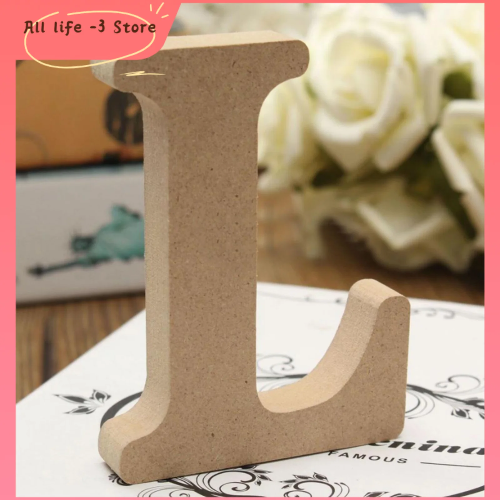 1pc 10CM Wood Wooden Letters  A-Z Alphabet Wedding Birthday Party Diy Home Decorations Freestanding Design 3.94 Inches Kid Gifts