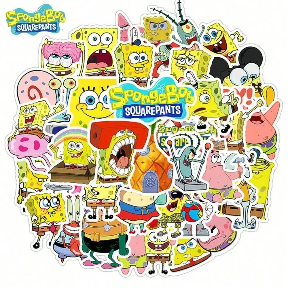 50 Stück SpongeBob Offiziell Lizenzierte Vinyl-Aufkleber Hochwertige Tentakel-Aufkleber für Wasserflaschen Wasserdichte DIY-Aufkleber – Detail 6