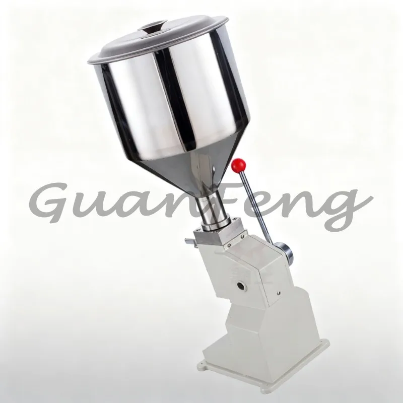 5-100ml Adjustable Manual Hand Pressure Liquid Paste Filling Machine, Quantitative Honey Beverage Bottle Filler