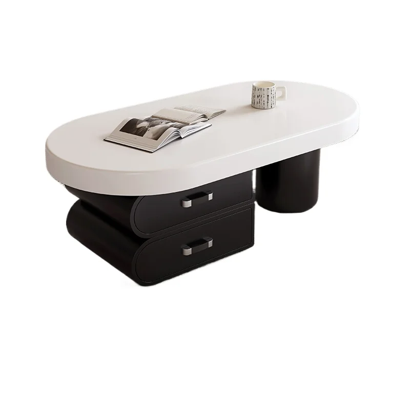 

Современный простой легкий роскошный овальный журнальный столик в кремовом стиле для хранения в гостиной, продвинутый смысл