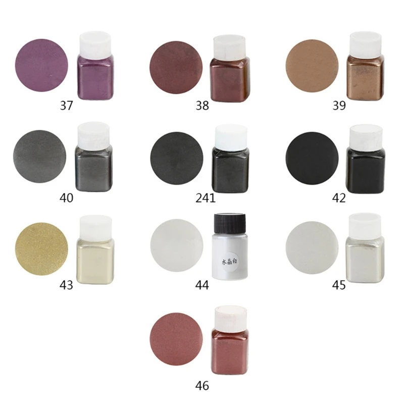 1Set Epoxy Resin Natural Mica Mineral Powder Cosmetic Grade Pearlescent Pigment Dropsale