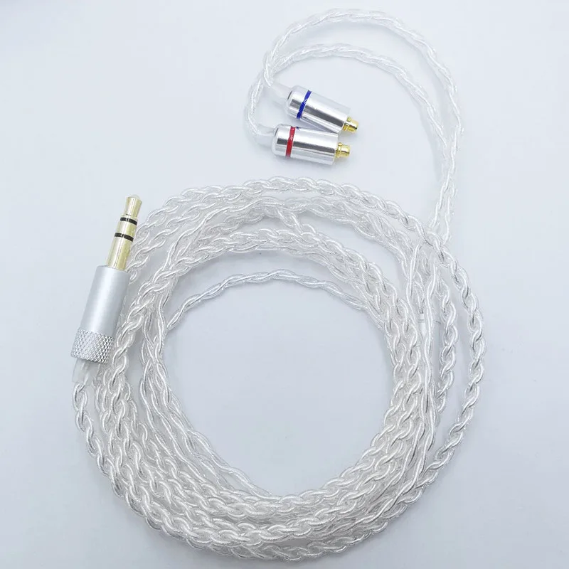 RY-c11 1.2m Cavo di ricambio fai da te 3.5mm Argento placcato Filo aggiornato Cavo a 4 fili per la riparazione FAI DA TE HIFI mmcx cavo auricolare