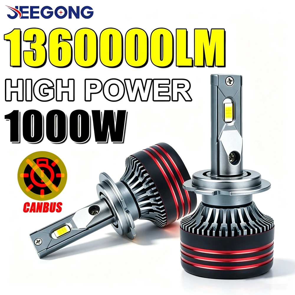 H4 H7 LED CANBUS Light 6000K H11 H8 H9 9005 9006 LED Auto Lights With Fan Turbo Fog Lamps Spotlight 1000W High Power LED Bulbs