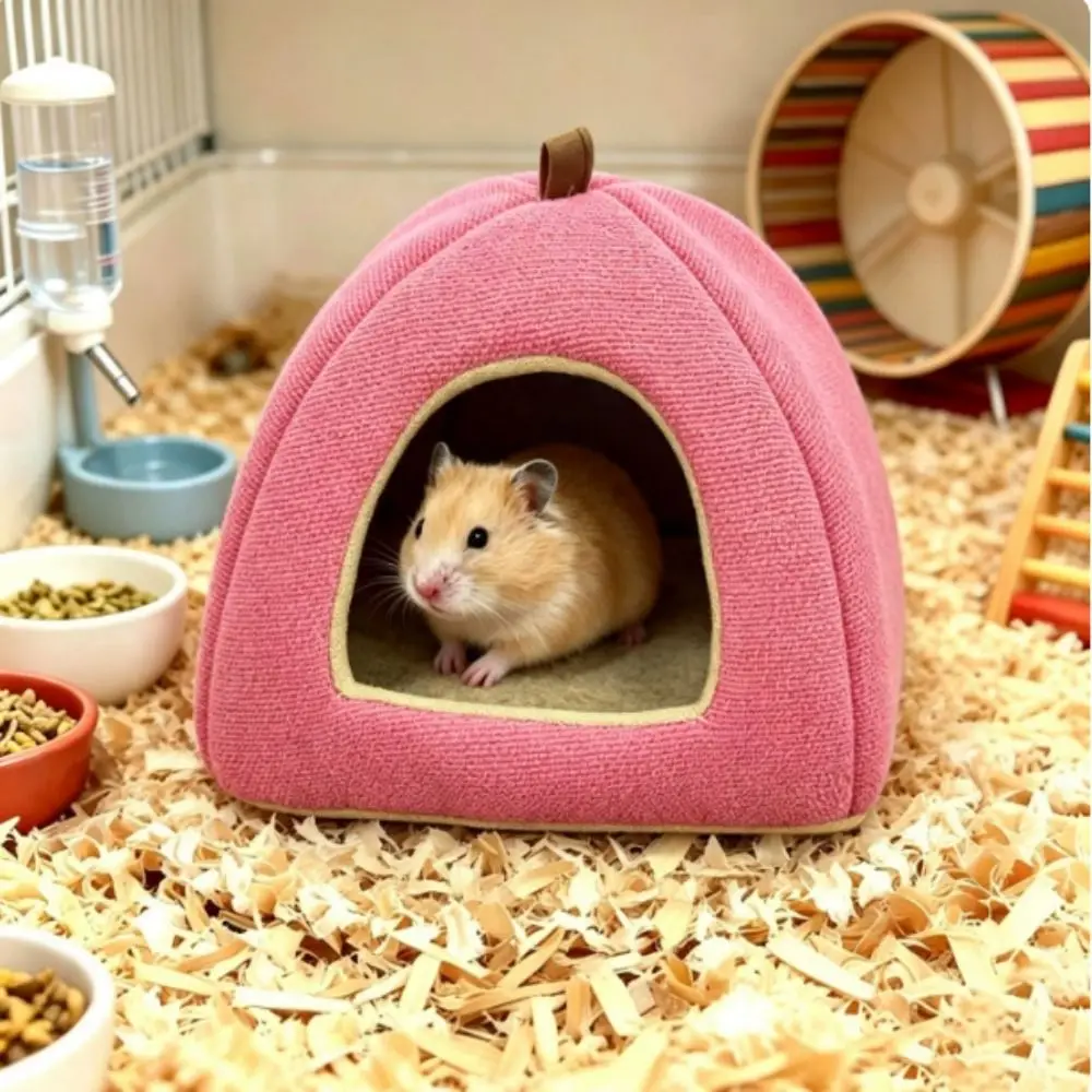 Cotton Line Guinea Pig House Breathable Hanging Loop Chinchilla Hamster Cage Soft Lining Scratchable Surface Hamster Shelter