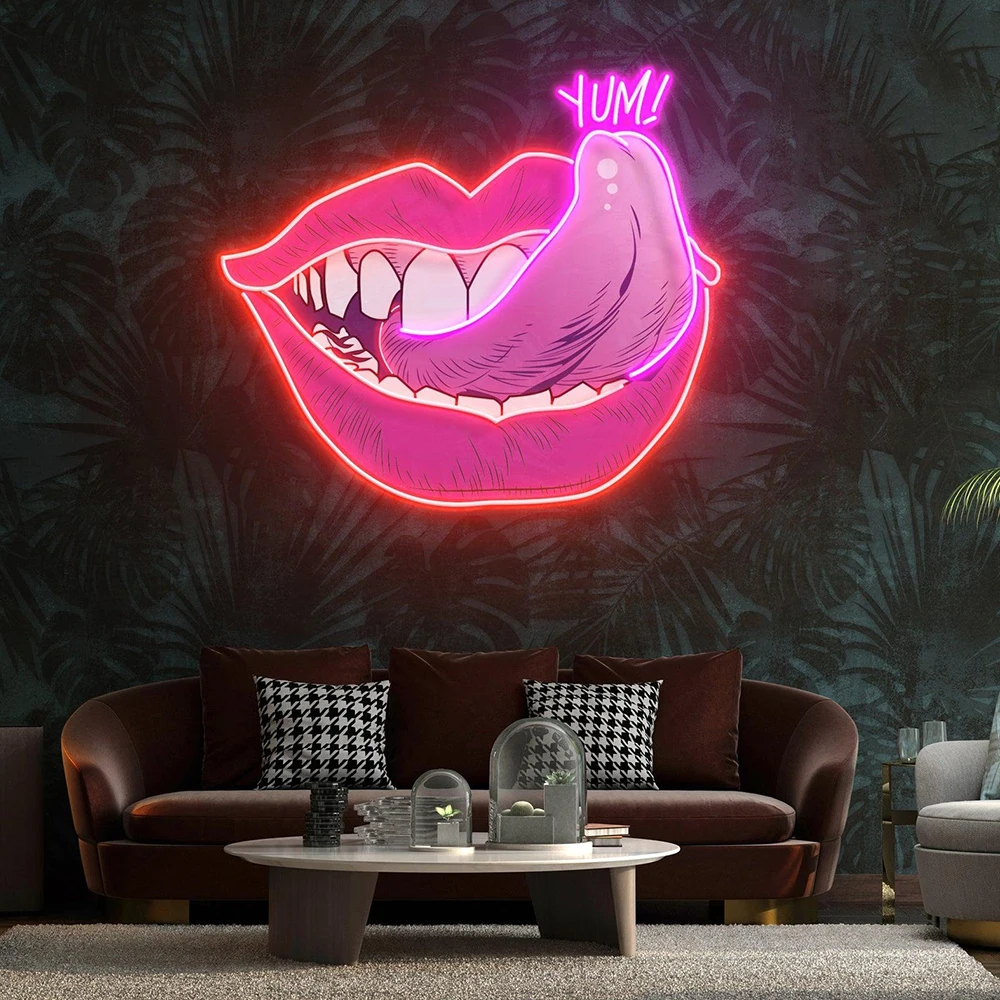 Taste of Your Lips Led Neon Acrylic Artwork Sign Living Room Home Party Wall Decor Neon Light Bar Club Decor Custom Neon Sign