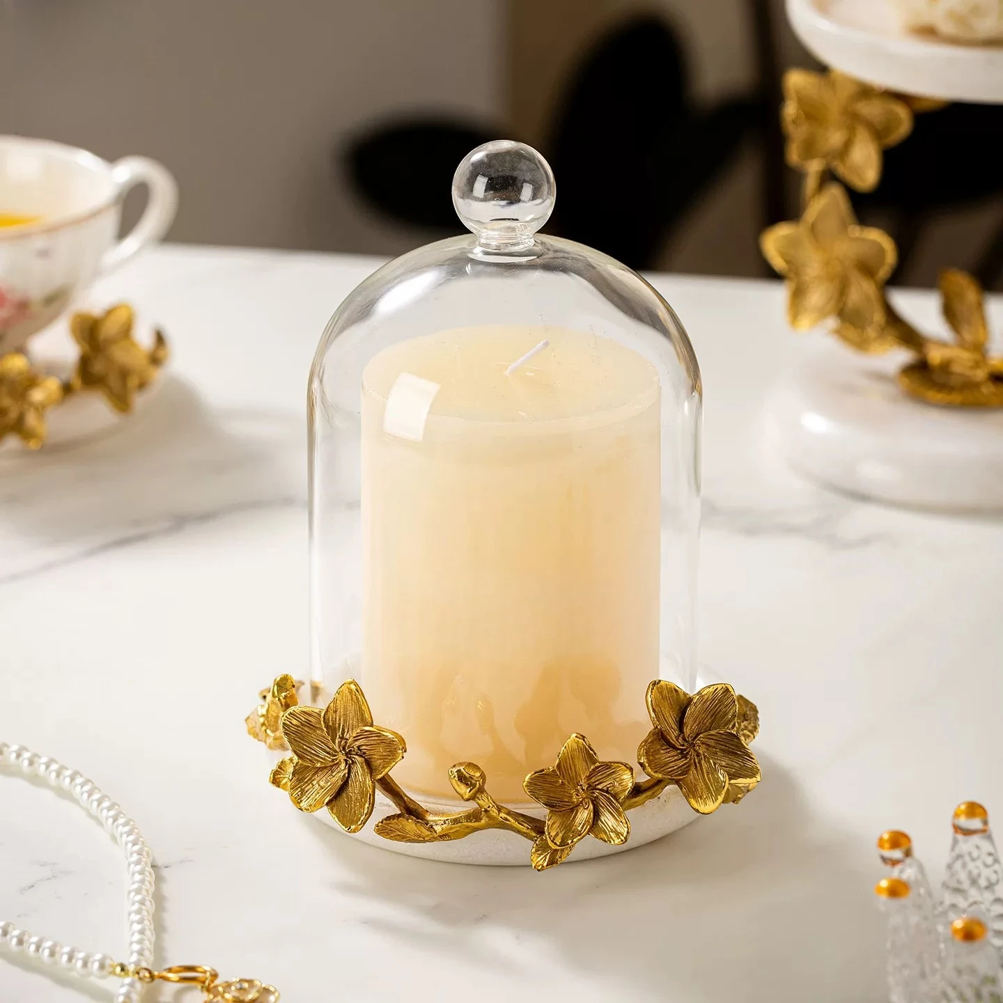 Bedroom Fragrance Candle Holder Ornament Marble Coaster Birthday Gift for Home
