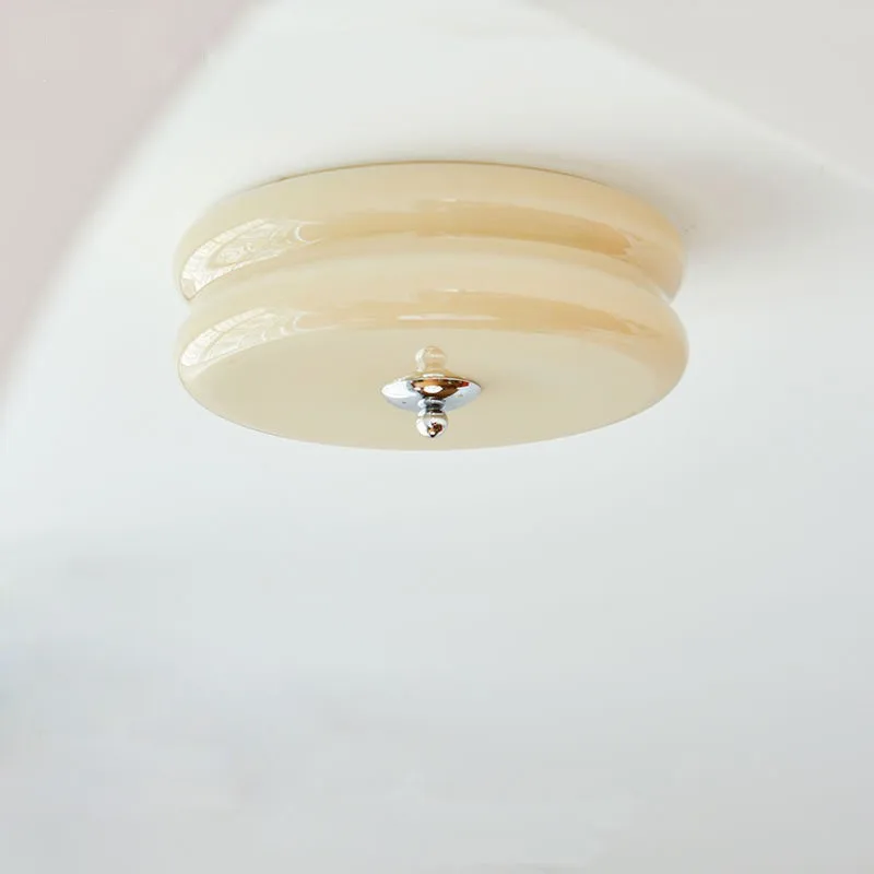 

Medieval French Nordic Simple Cream Ceiling Light American Bedroom Aisle Entrance Ambient Glass Light Factory
