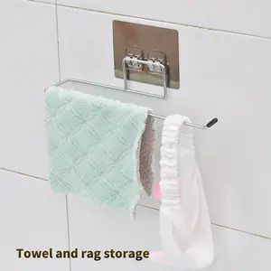 1/2 قطعة معلقة المتداول حامل تخزين الورق بدون لكمة منشفة الحمام الرف المطبخ مسح الرف رفوف منظم المنزل أفضل 8 حاملات لفائف المطبخ - رقم 4