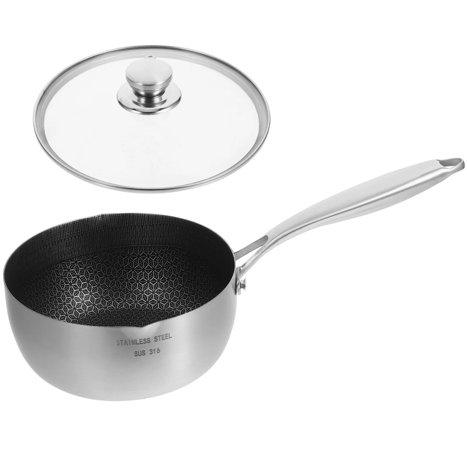 

1 set Stainless Steel Soup Thickened Base Non-Stick Versatile Kitchen Cookware For Boiling Frying Steaming Household Saucepan