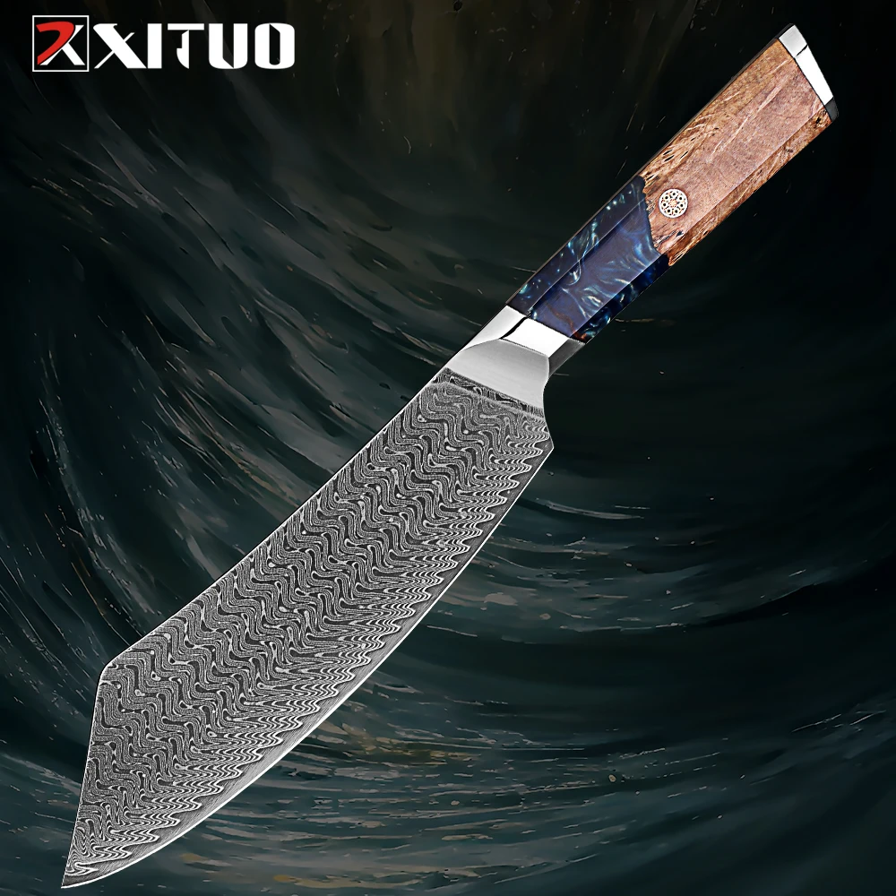 Damascus Cleaver Knife, Meat Cleaver, Butcher Knife for Meat Cutting 8