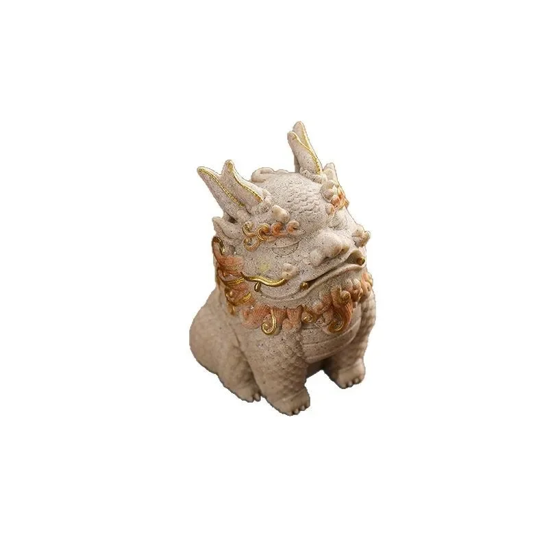 Sandstone stone Pixiu desktop ornament decorative desktop Guochao ornament unicorn cute