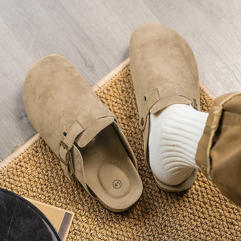 

Birkent Men's Summer Outdoor Wear Anti-Slip Wear-Resistant Casual Cap-Toe Slippers Youth Sports Retro Sandals Flat Heel Rubbe...