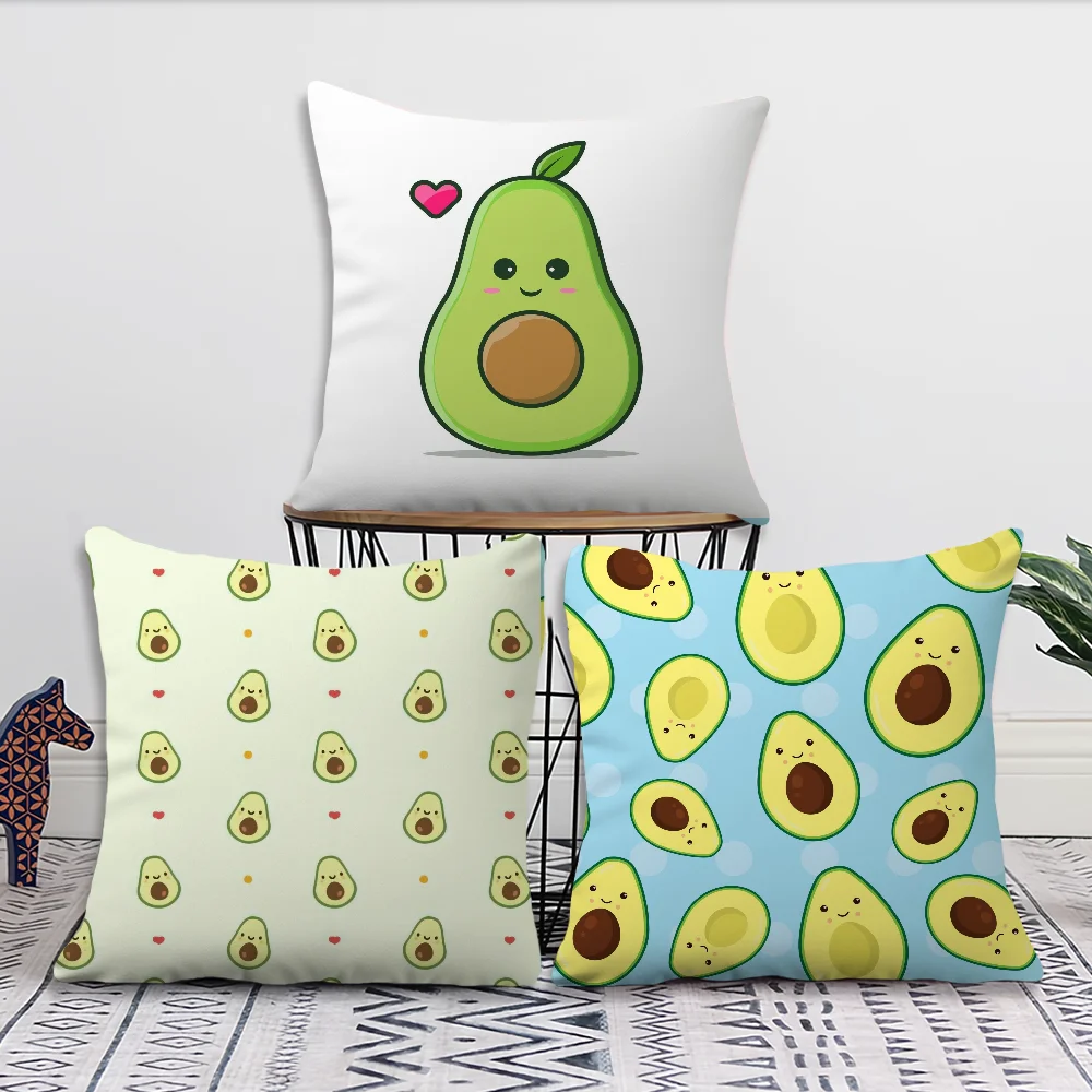 Cartoon Avocado Comfortable Pillow case Car Ornaments Office Living Room Sofa Home Pillow case