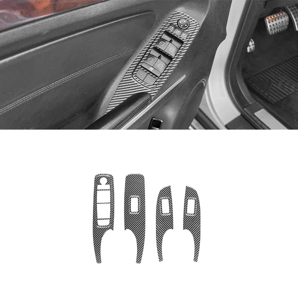 

Аксессуары из углеродного волокна, накладка на панель для Mercedes Benz M Class W164 2006-2011, переключатель подъема окна с левым рулем