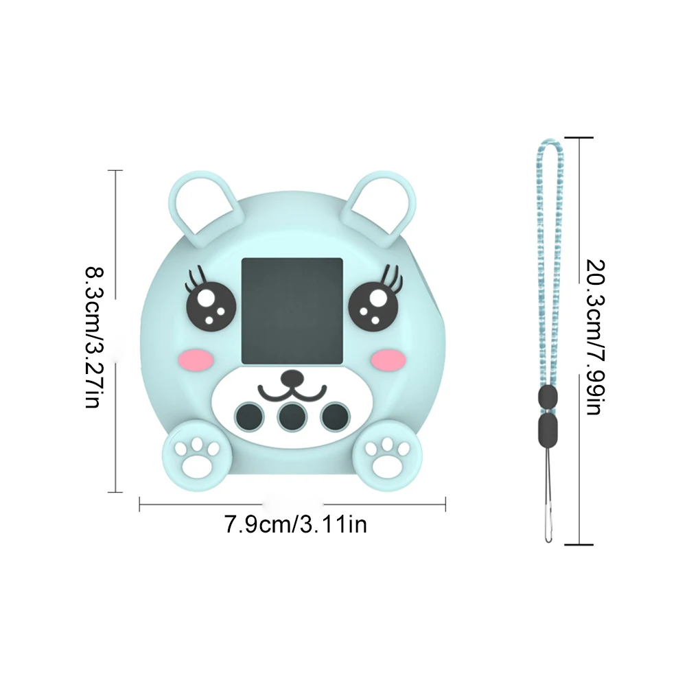 For Punirunes Interactive Digital Toy Silicone Case Shockproof Protective Skin Sleeve with Lanyard Cartoon Pets Protective Cover