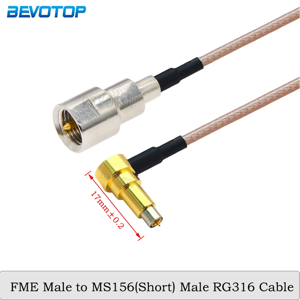 New RG-316 FME Male Plug to MS156 Right Angle Connector RG316 RF Coaxial Cable Pigtail Adapter New Wireless Modem Wire 15CM-30CM