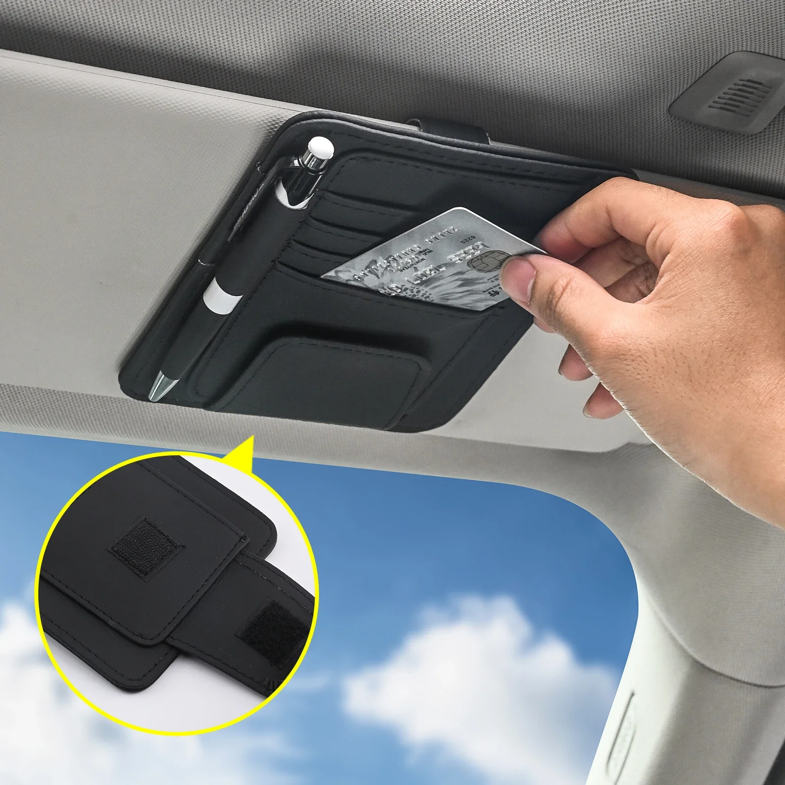 

Car Visor Organizer Multi-Pocket Pouch Bag Card Glasses Storage Holder Scratch-resistant Auto Visor Holder For Car Interior Car