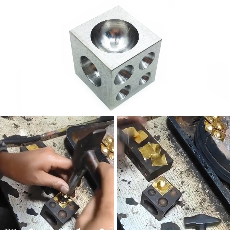 Steel Dapping Doming Block Jewelry Making Steel Dapping Cube Doming Dropshipping