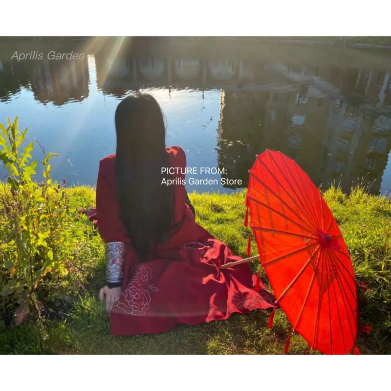 Silk Cloth cosplay Umbrella Women Costume Photography 76CM/82CM Props Tasseled Yarned Chinese Japan Oil-paper Umbrella Parasol