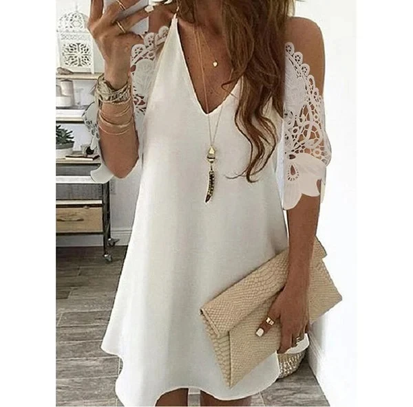 

Сексуальное платье с открытыми плечами, женские винтажные кружевные мини-платья с цветочным принтом и половиной рукава