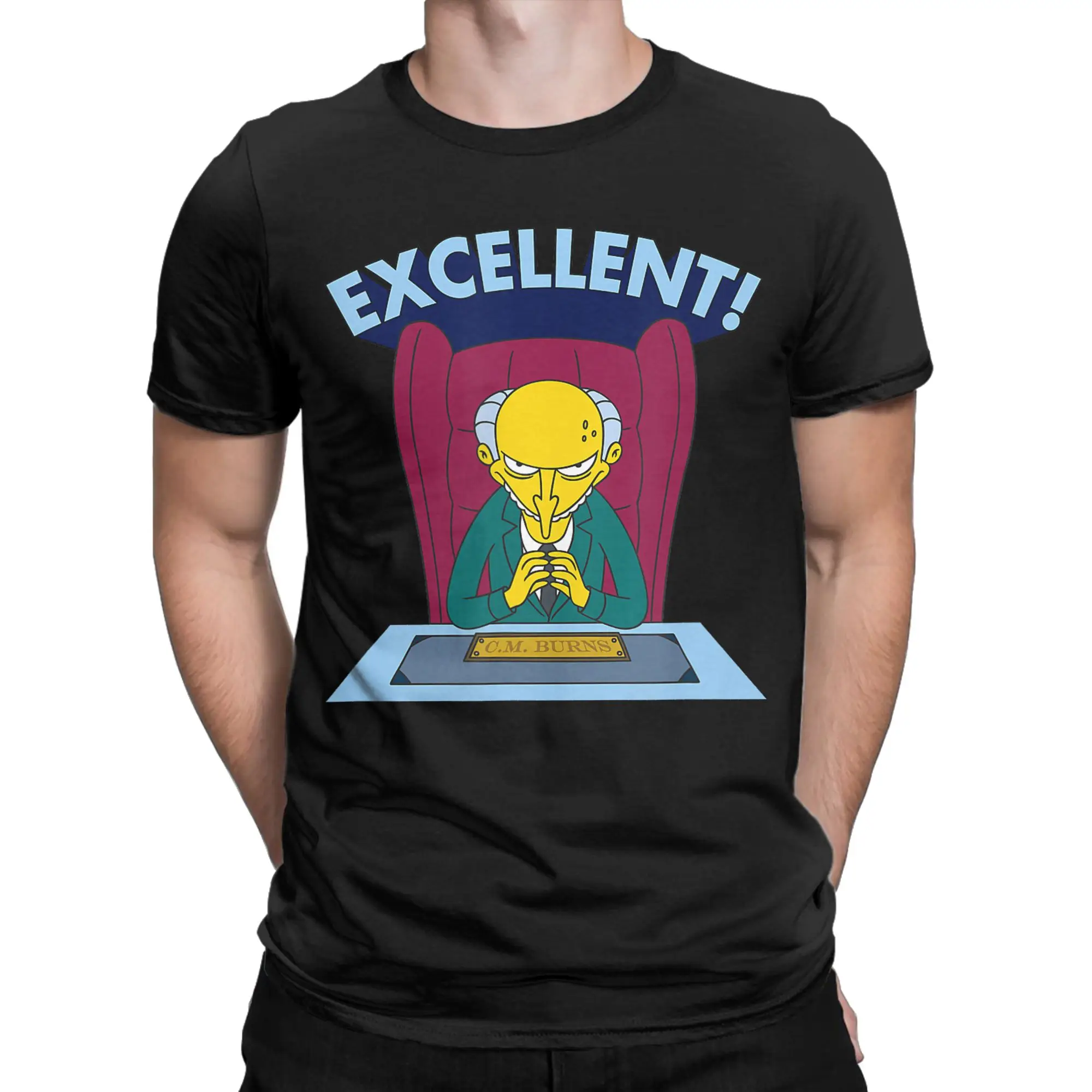 The Simpson Mr. Burns Excellent T-Shirts Men  Awesome Pure Cotton Tees Round Neck Short Sleeve T Shirts Graphic Printed Clothing