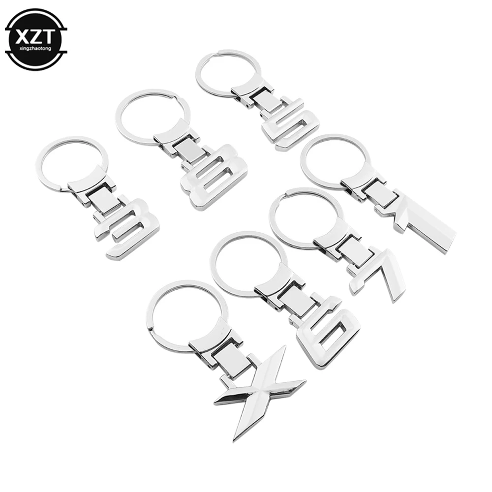 2024 Fashion Creative Modified Digital Metal Car Keychain Key Ring Chain For Adui Lexus Bezn BMW X 1 3 5 6 7 8 Logo Car Styling