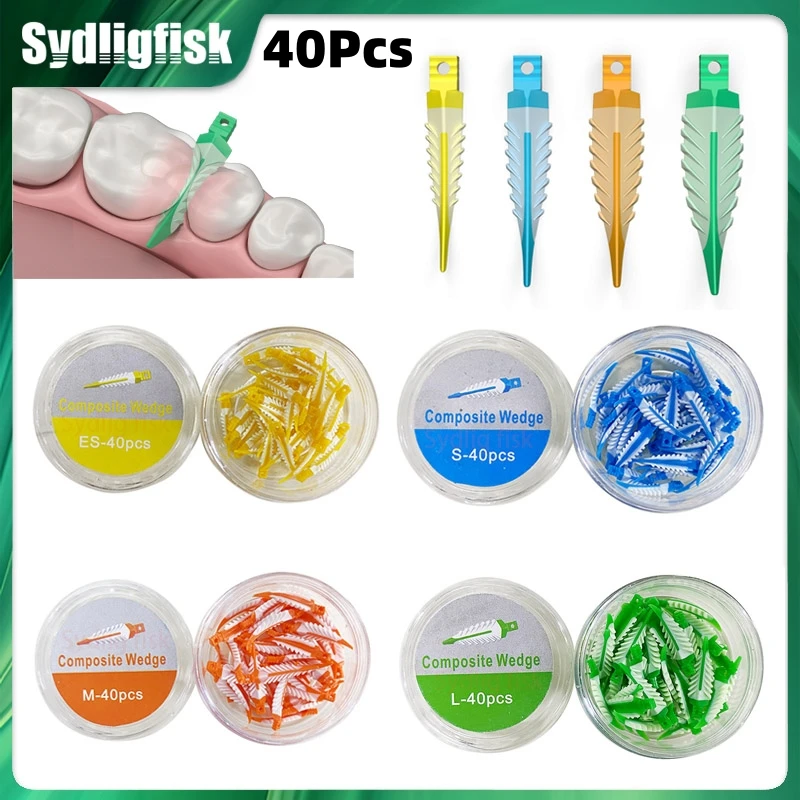 

40Pcs Dental Composite Wedges Interdental Wedge Autoclavable Teeth Gap Adaptive Wedges Matrix Refill Tooth Restoration Materials