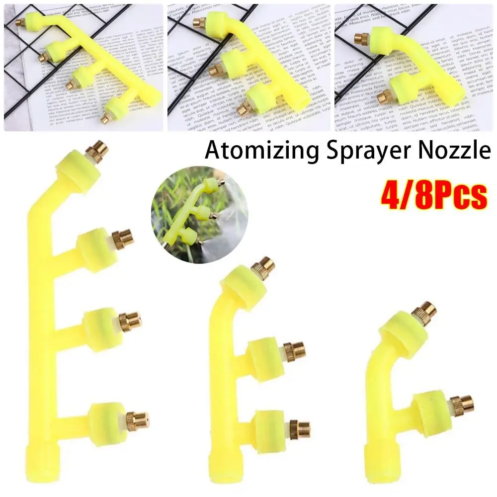 4/8Pcs Garden Lawn Irrigation Atomizing Sprayer Nozzle Agricultural Pesticlde Spraying Spraying Sprinklers Head 2/3/4 Hole