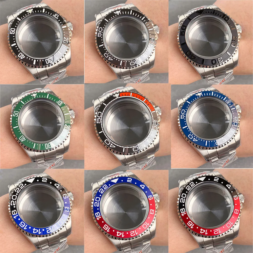 Tandorio 43mm Diver Sapphire Stainless steel Watch case fit NH35A NH36 Automatic movement Watch Parts Rotatable Ceramics Bezel