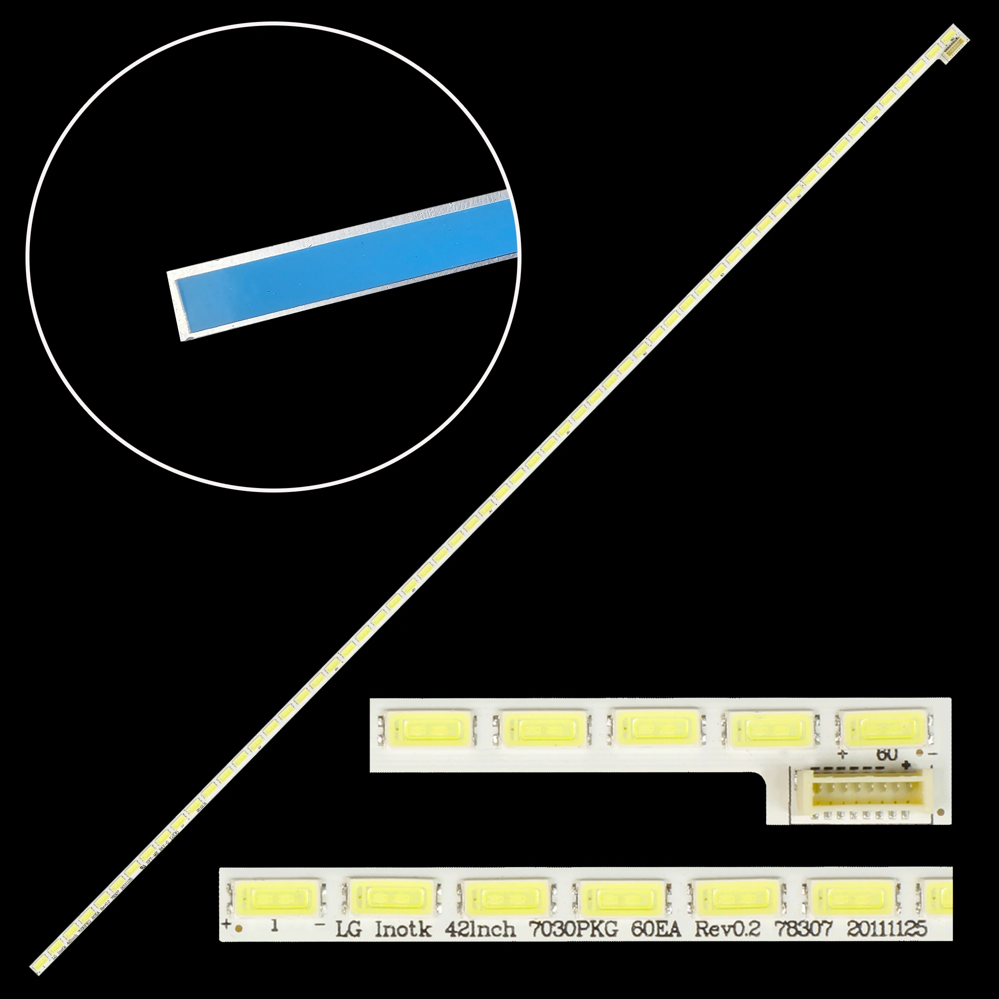 

LED backlight strip for LG 42LS570T T420HVN01.0 74.42T23.001 7030PKG 60EA 42LS5600 42LS560T 42LS570S 42LS575S 1piece=60LED 525mm