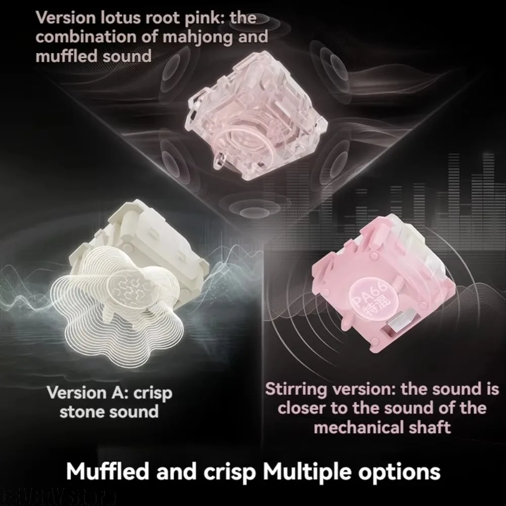 Wuque Studio Babao Pink Lotus Root Magnetic Shaft Hi-Fi Sound Translucent Magnetic Keyboard Shaft Customization PC Accessories