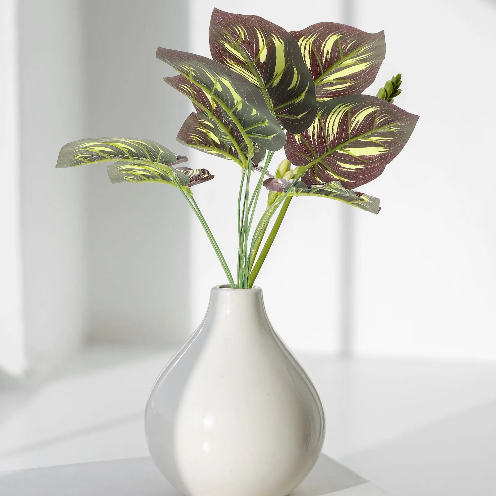 

3Pcs Realistic Faux Mango Leaves Artificial Jungle Plants for Home Decor Wall Arrangement Tropical Party Ornaments Plastic