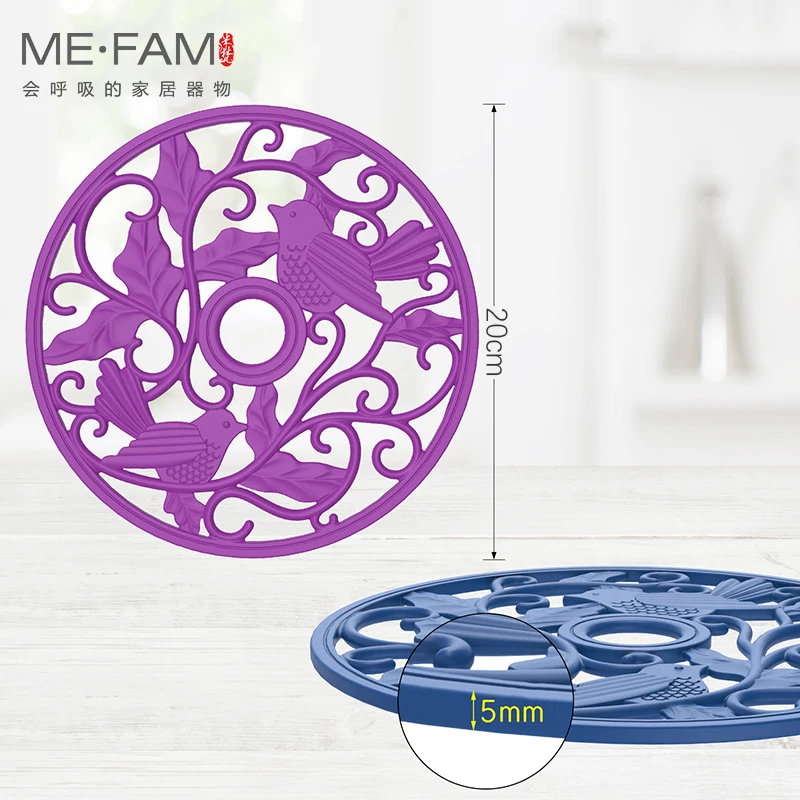 ME.FAM Silicone Trivet Mat Flying Animal Pot Pads Non Slip Anti Hot Bowl Plate Cup Placemat Table Protect Ornament Mats Set of 3