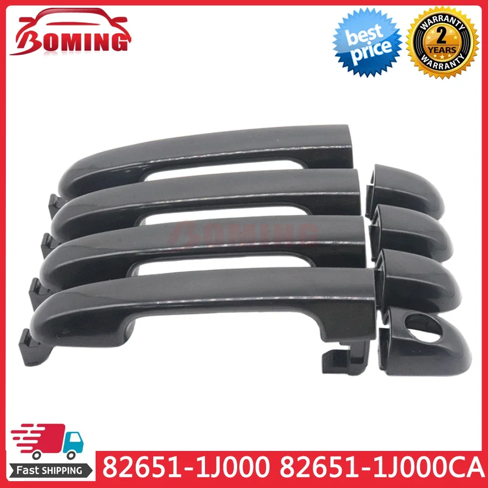 4PCS 82651-1J000 82651-1J000CA Front Rear Left Right Exterior Black Door Handle For HYUNDAI i20 2007-14 826511J000 826511J000CA